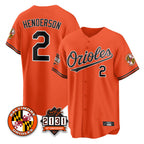 Kooe B.Orioles #2 Gunnar Henderson Player Orange 30th Anniversary of 2131 Home Game Stitched Jerseys