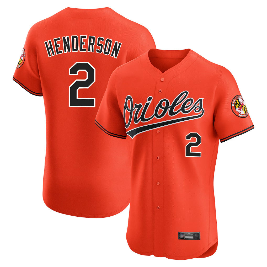 Kooe B.Orioles #2 Gunnar Henderson Player Orange Limited Elite Home Game Stitched Jerseys