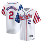 Kooe B.Orioles #2 Gunnar Henderson Player White Independence Day Vapor Premier Home Game Stitched Jerseys