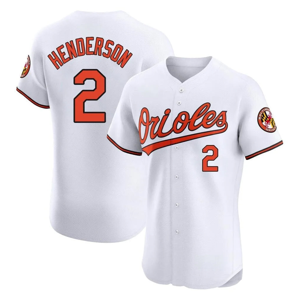 Kooe B.Orioles #2 Gunnar Henderson Player White Limited Elite Home Game Stitched Jerseys