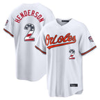 Kooe B.Orioles #2 Gunnar Henderson Player White USA 250 Fourth of July Home Game Stitched Jerseys