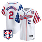 Kooe B.Orioles #2 Gunnar Henderson Player White USA 250 Independence Day Vapor Premier Limited Home Game Stitched Jerseys