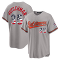 Kooe B.Orioles #35 Adley Rutschman Gray USA 250 Fourth of July Road Stadium Jersey