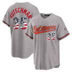 Kooe B.Orioles #35 Adley Rutschman Gray USA 250 Fourth of July Road Stadium Jersey