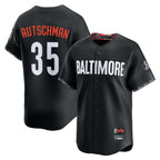 Kooe B.Orioles #35 Adley Rutschman Black City Connect Limited Home Game Stitched Jerseys