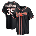 Kooe B.Orioles #35 Adley Rutschman Black Out Home Game Stitched Jerseys