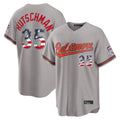 Kooe B.Orioles #35 Adley Rutschman Gray USA 250 Fourth of July Home Game Stitched Jerseys