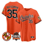 Kooe B.Orioles #35 Adley Rutschman Orange 30th Anniversary of 2131 Home Game Stitched Jerseys