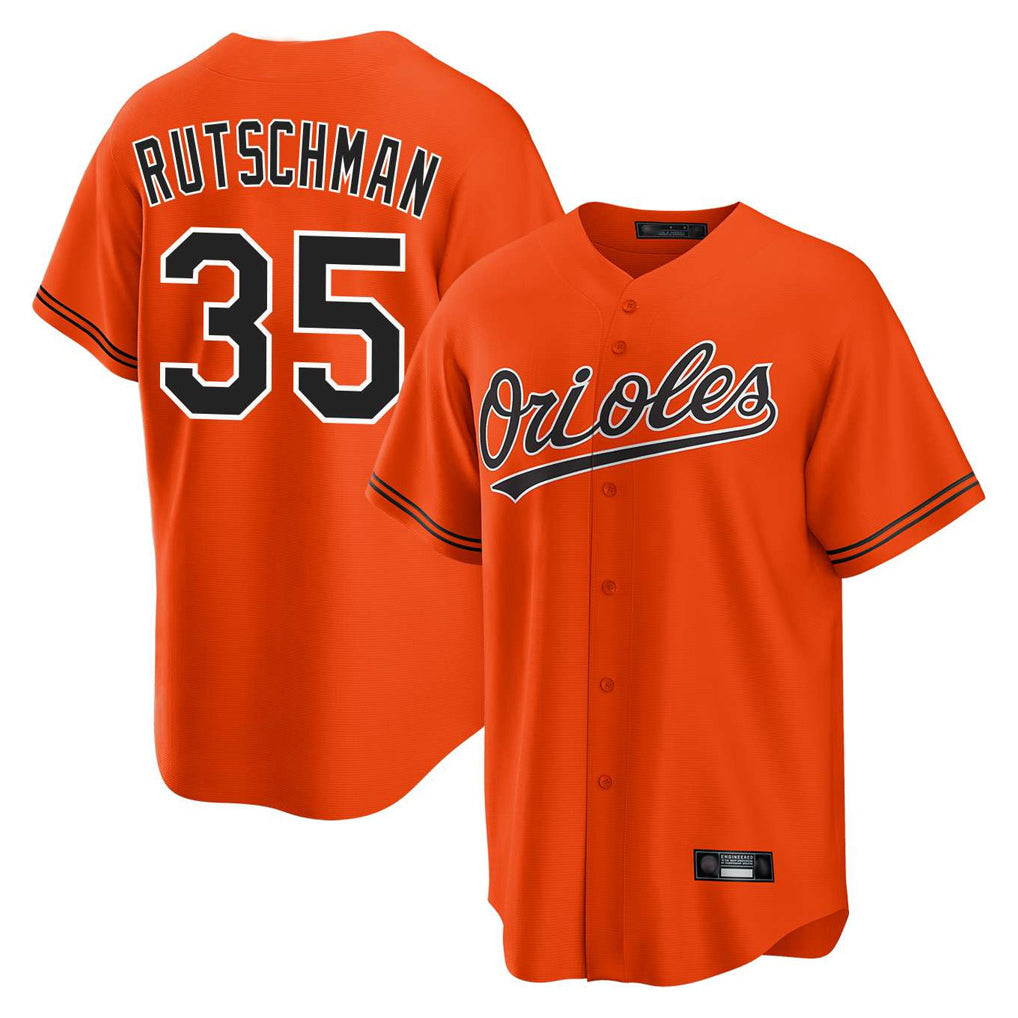 Kooe B.Orioles #35 Adley Rutschman Orange Home Game Stitched Jerseys