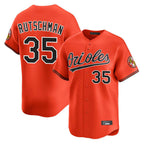 Kooe B.Orioles #35 Adley Rutschman Orange Limited Home Game Stitched Jerseys