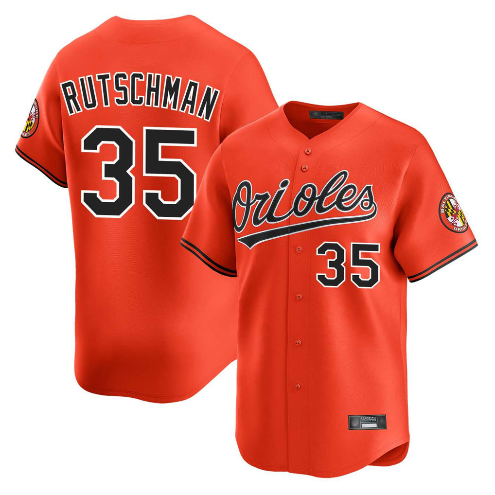 Kooe B.Orioles #35 Adley Rutschman Orange Limited Home Game Stitched Jerseys