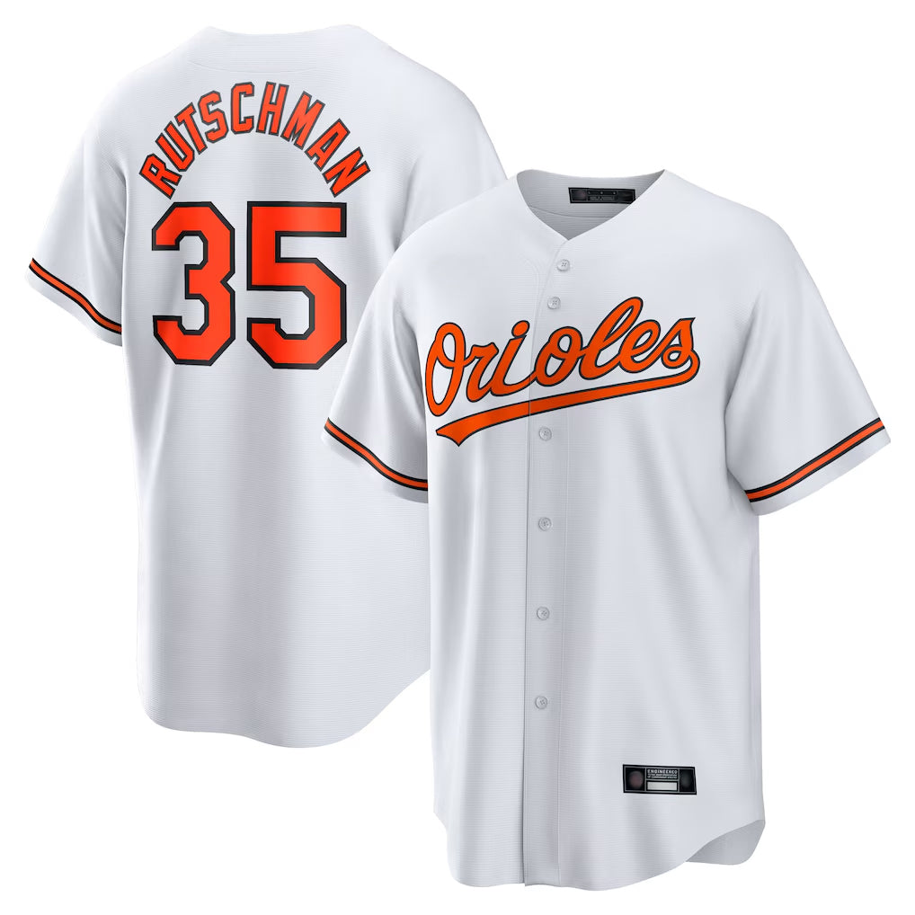 Kooe B.Orioles #35 Adley Rutschman White Home Game Stitched Jerseys