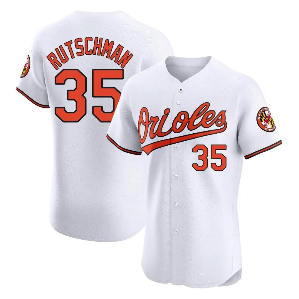 Kooe B.Orioles #35 Adley Rutschman White Limited Elite Home Game Stitched Jerseys