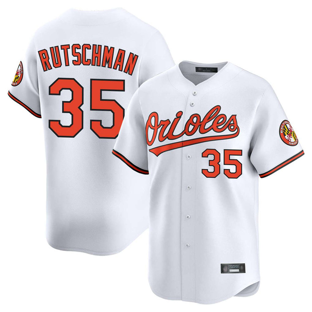 Kooe B.Orioles #35 Adley Rutschman White Limited Home Game Stitched Jerseys