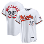 Kooe B.Orioles #35 Adley Rutschman White USA 250 Fourth of July Home Game Stitched Jerseys