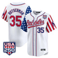 Kooe B.Orioles #35 Adley Rutschman White USA 250 Independence Day Vapor Premier Home Game Stitched Jerseys