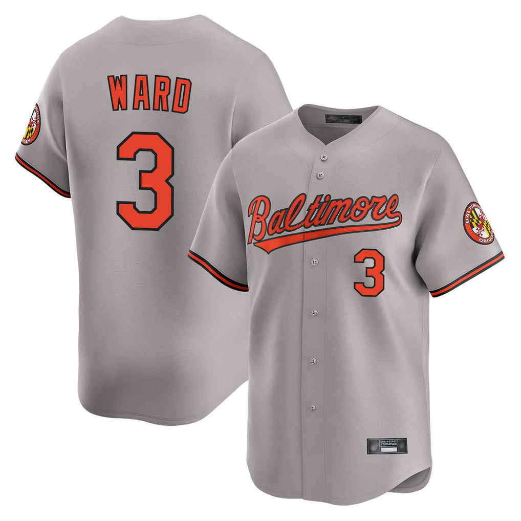 Kooe B.Orioles #3 Taylor Ward Player Gray Limited Home Game Stitched Jerseys