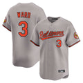 Kooe B.Orioles #3 Taylor Ward Player Gray Limited Home Game Stitched Jerseys