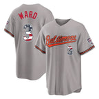 Kooe B.Orioles #3 Taylor Ward Player Gray USA 250 Fourth of July Home Game Stitched Jerseys