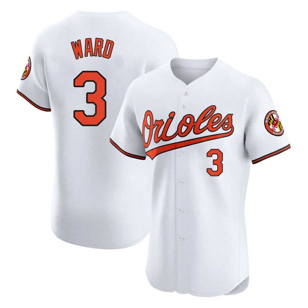 Kooe B.Orioles #3 Taylor Ward Player White Limited Elite Home Game Stitched Jerseys