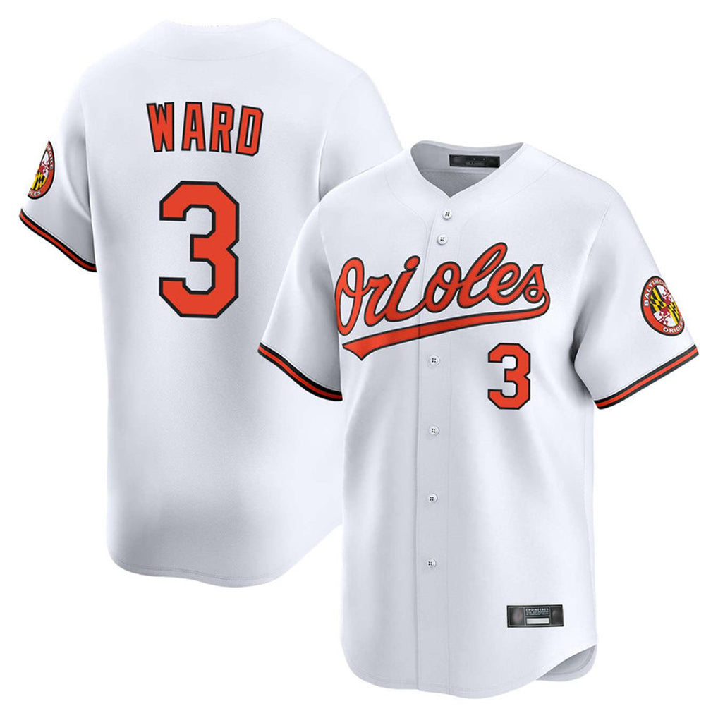 Kooe B.Orioles #3 Taylor Ward Player White Limited Home Game Stitched Jerseys