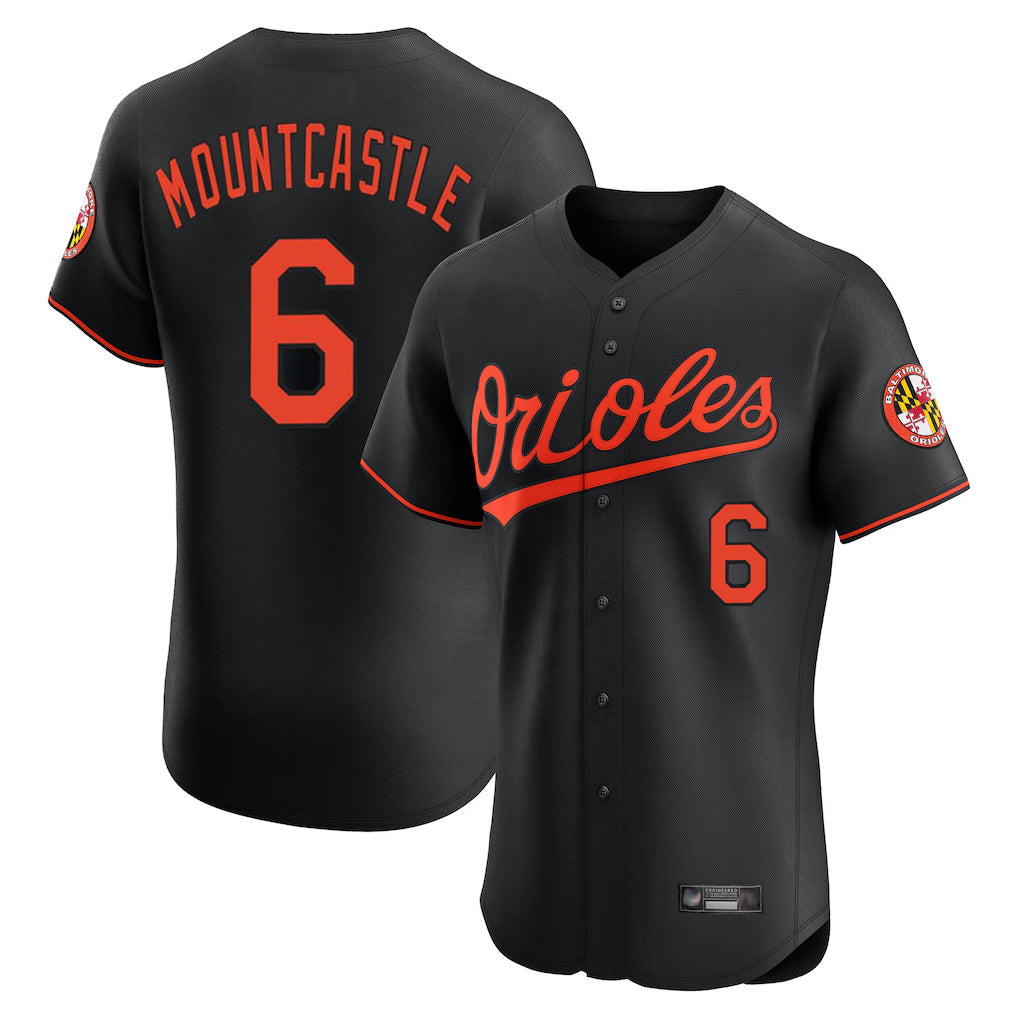 Kooe B.Orioles #6 Ryan Mountcastle Player Black Limited Elite Home Game Stitched Jerseys