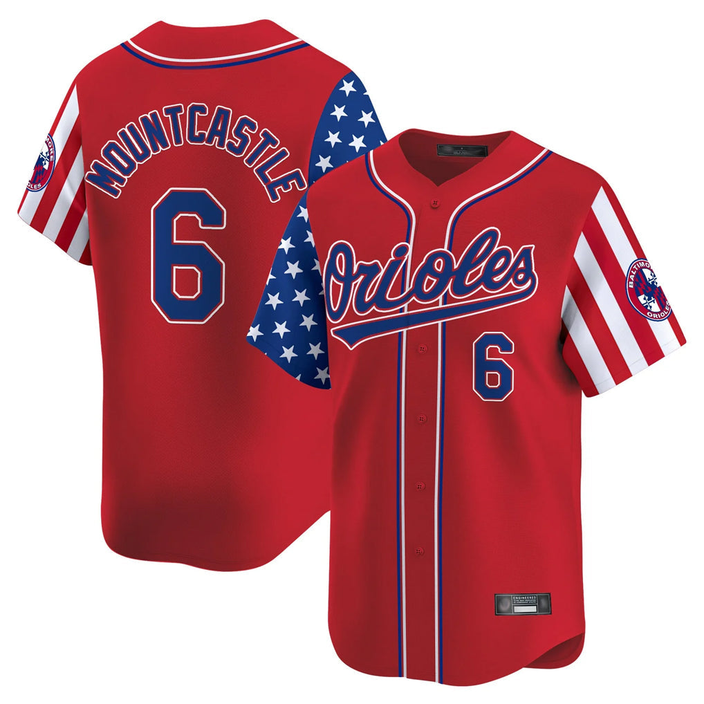 Kooe B.Orioles #6 Ryan Mountcastle Player Red Independence Day Vapor Premier Limited Home Game Stitched Jerseys