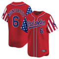 Kooe B.Orioles #6 Ryan Mountcastle Player Red Independence Day Vapor Premier Limited Home Game Stitched Jerseys