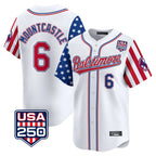 Kooe B.Orioles #6 Ryan Mountcastle Player White USA 250 Independence Day Vapor Premier Limited Home Game Stitched Jerseys