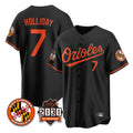Kooe B.Orioles #7 Jackson Holliday Player Black 30th Anniversary of 2131 Home Game Stitched Jerseys