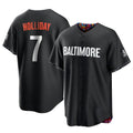 Kooe B.Orioles #7 Jackson Holliday Player Black City Connect Home Game Stitched Jerseys