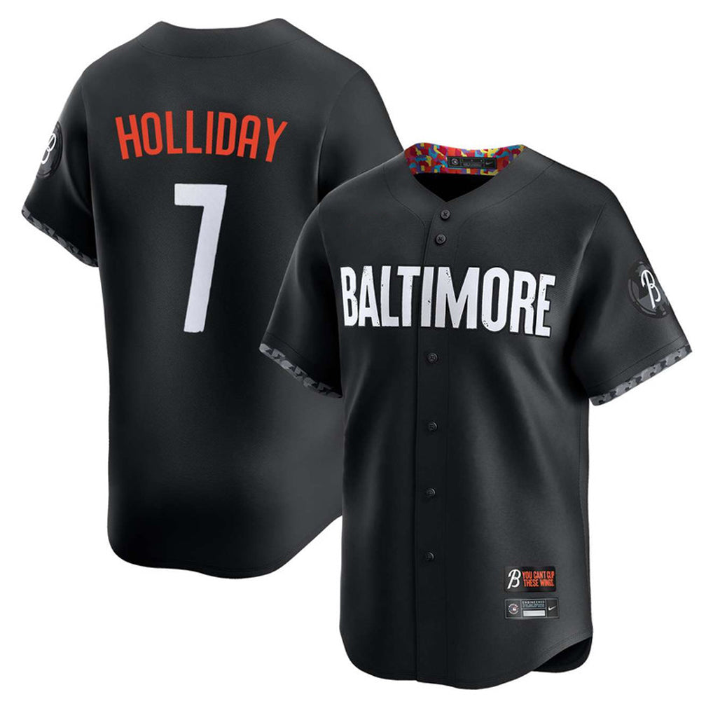 Kooe B.Orioles #7 Jackson Holliday Player Black City Connect Limited Home Game Stitched Jerseys