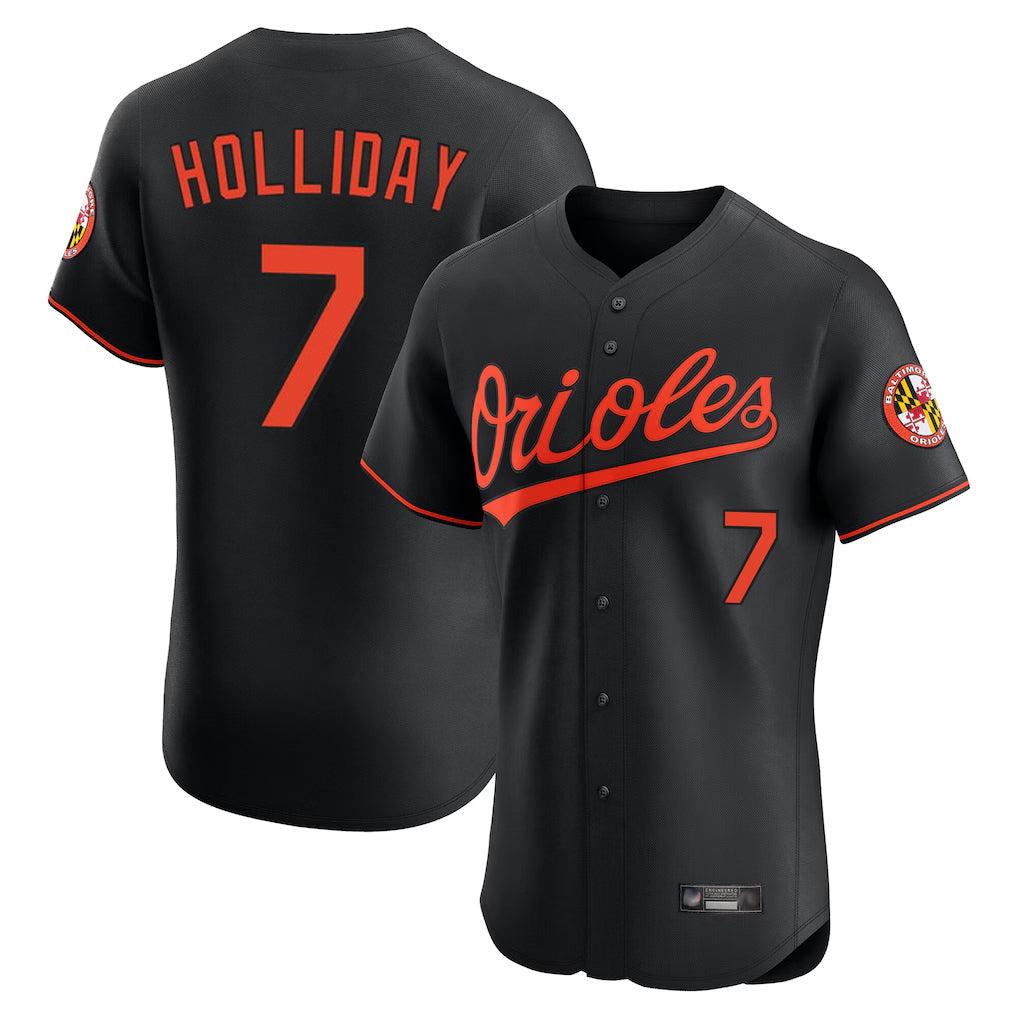 Kooe B.Orioles #7 Jackson Holliday Player Black Limited Elite Home Game Stitched Jerseys