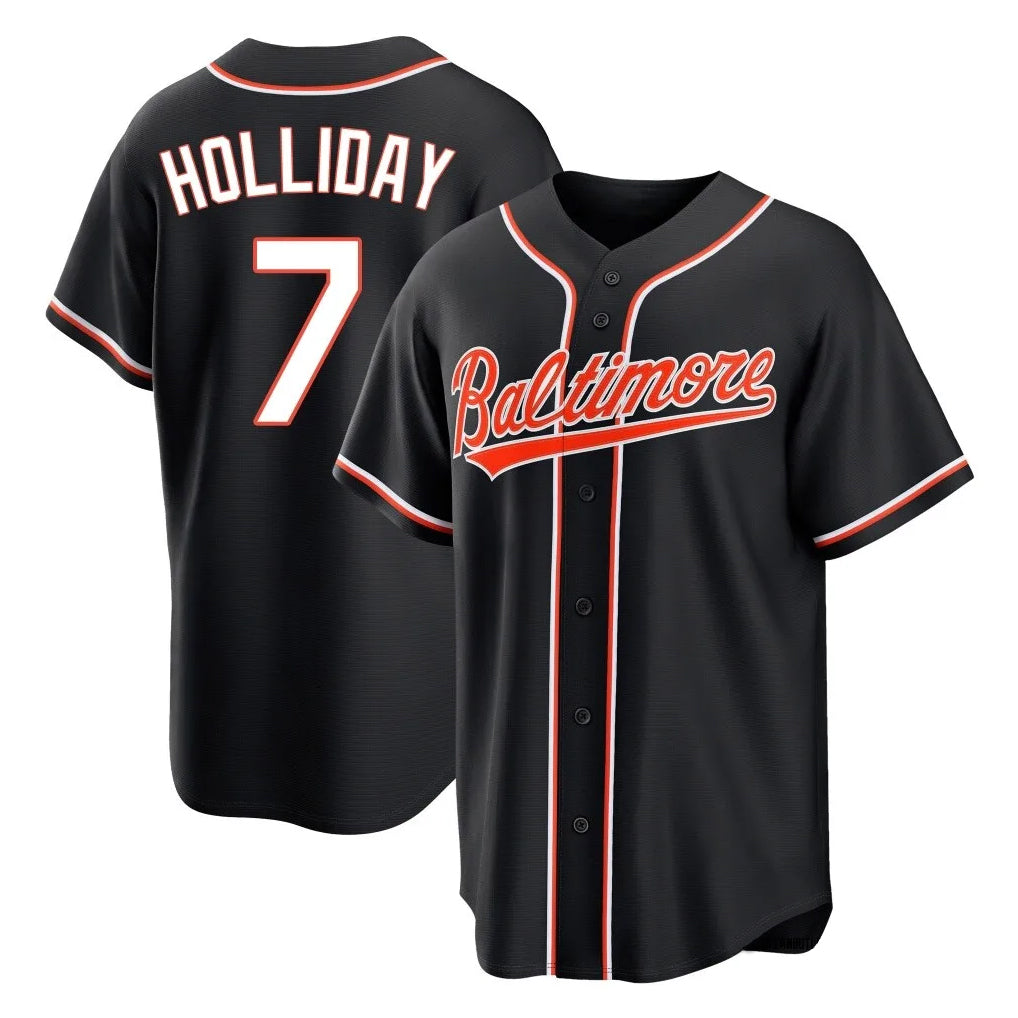 Kooe B.Orioles #7 Jackson Holliday Player Black Out Home Game Stitched Jerseys