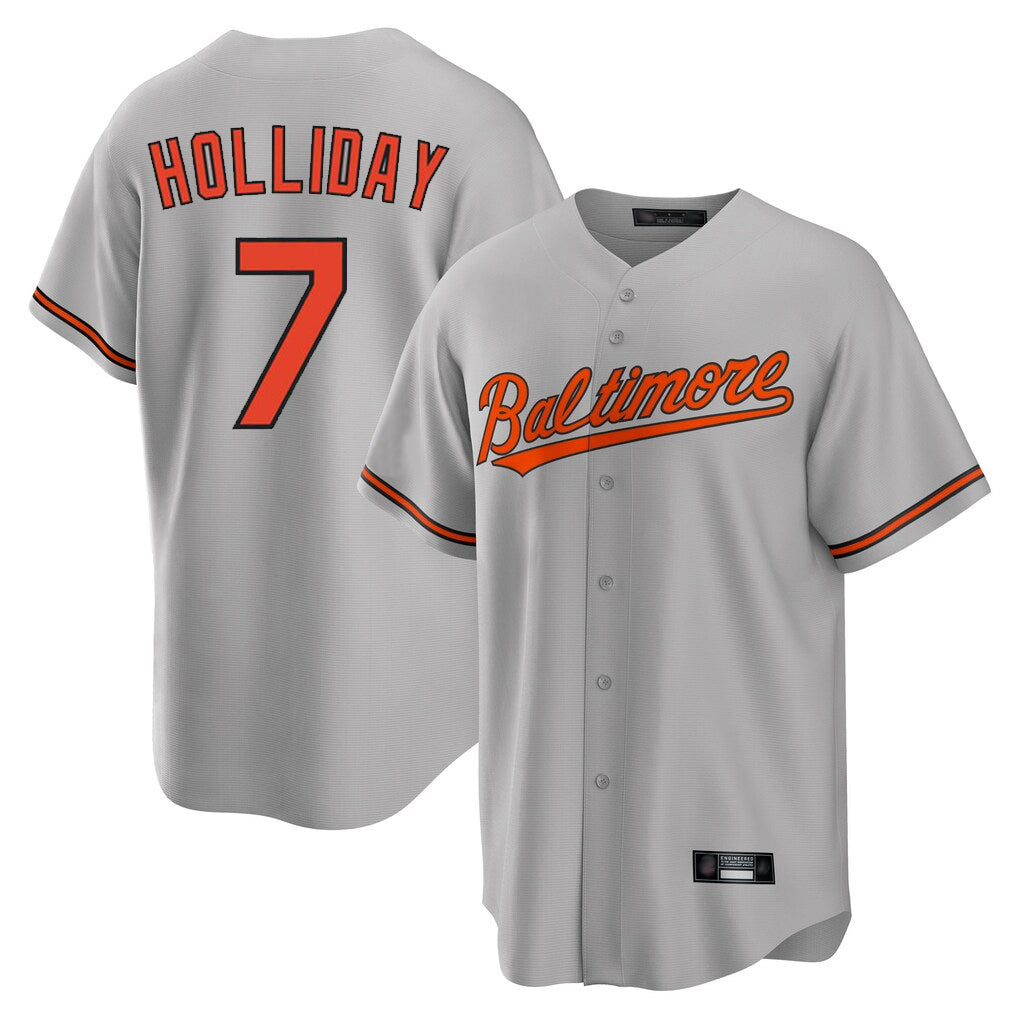 Kooe B.Orioles #7 Jackson Holliday Player Gray Home Game Stitched Jerseys
