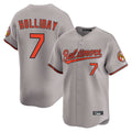 Kooe B.Orioles #7 Jackson Holliday Player Gray Limited Home Game Stitched Jerseys