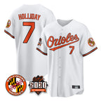 Kooe B.Orioles #7 Jackson Holliday Player White 30th Anniversary of 2131 Home Game Stitched Jerseys