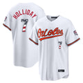 Kooe B.Orioles #7 Jackson Holliday Player White USA 250 Fourth of July Home Game Stitched Jerseys