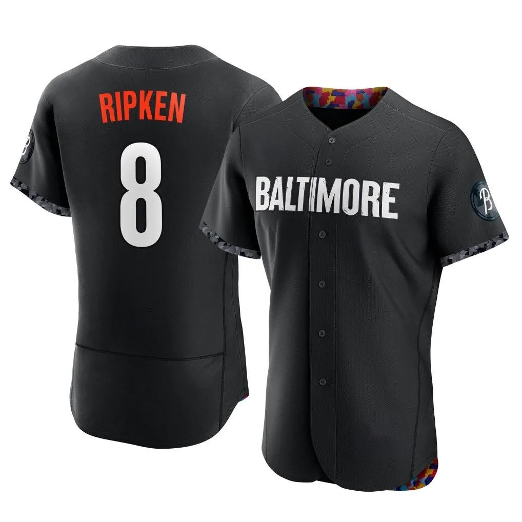 Kooe B.Orioles #8 Cal Ripken Player Black City Connect Limited Elite Home Game Stitched Jerseys