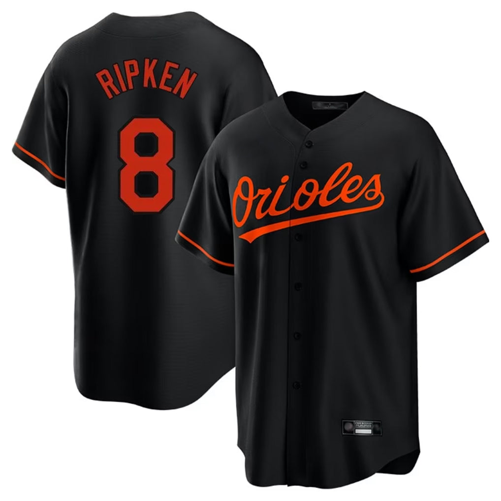 Kooe B.Orioles #8 Cal Ripken Player Black Home Game Stitched Jerseys