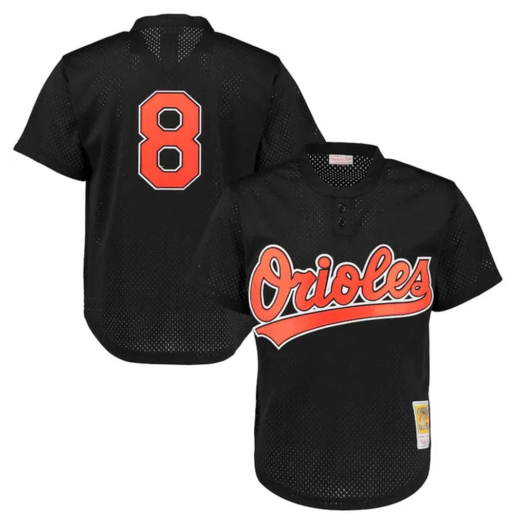 Kooe B.Orioles #8 Cal Ripken Player Black Mitchell & Ness 1997 Cooperstown Mesh Game Stitched Jerseys
