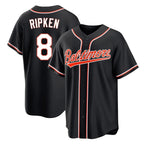 Kooe B.Orioles #8 Cal Ripken Player Black Out Home Game Stitched Jerseys