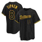 Kooe B.Orioles #8 Cal Ripken Player Black Snake Skin City Home Game Stitched Jerseys