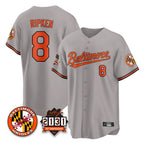 Kooe B.Orioles #8 Cal Ripken Player Gray 30th Anniversary of 2131 Home Game Stitched Jerseys
