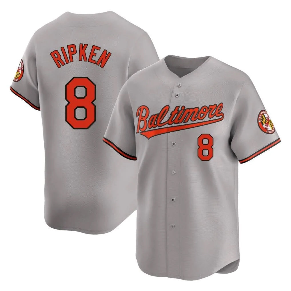 Kooe B.Orioles #8 Cal Ripken Player Gray Limited Home Game Stitched Jerseys