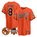 Kooe B.Orioles #8 Cal Ripken Player Orange 30th Anniversary of 2131 Home Game Stitched Jerseys