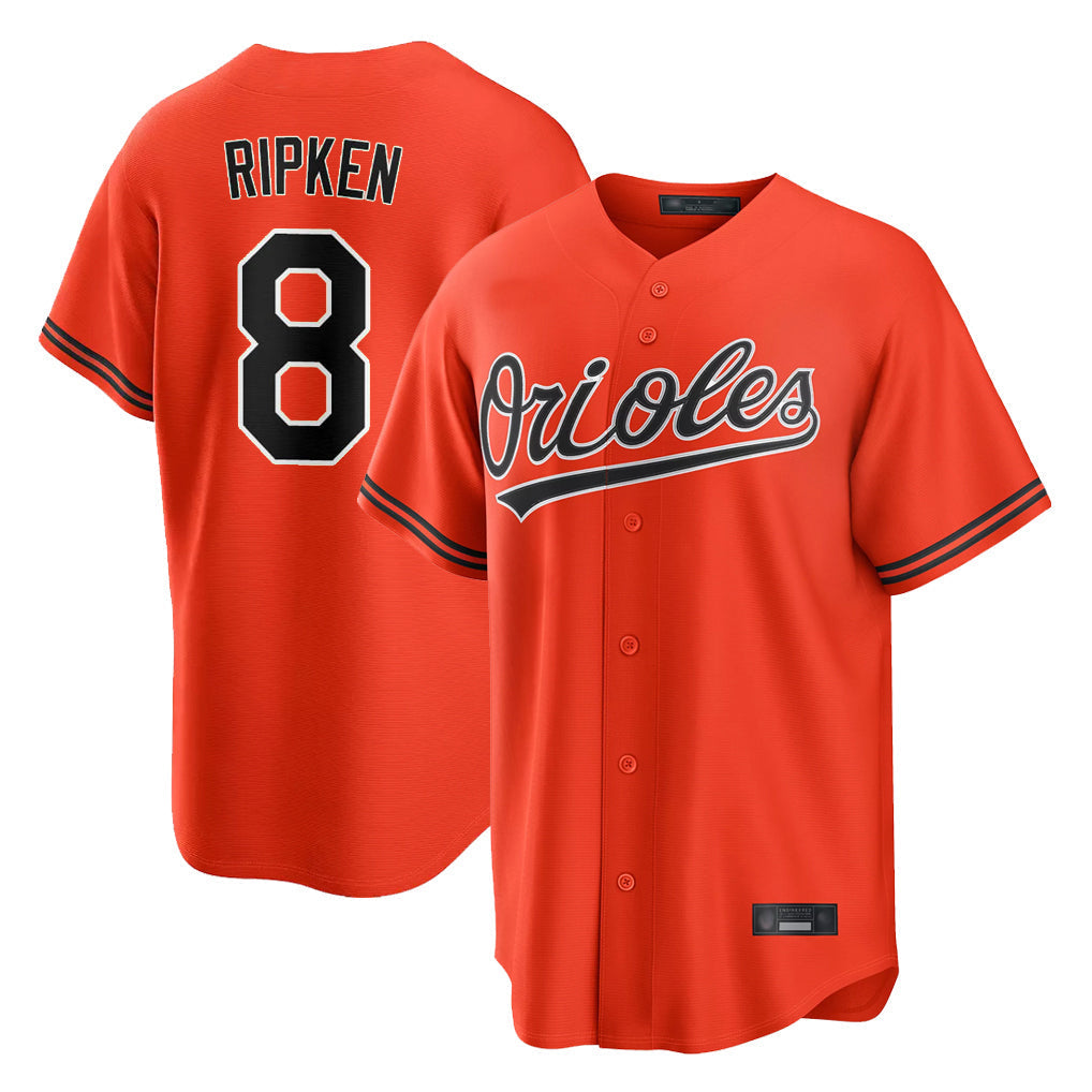 Kooe B.Orioles #8 Cal Ripken Player Orange Home Game Stitched Jerseys