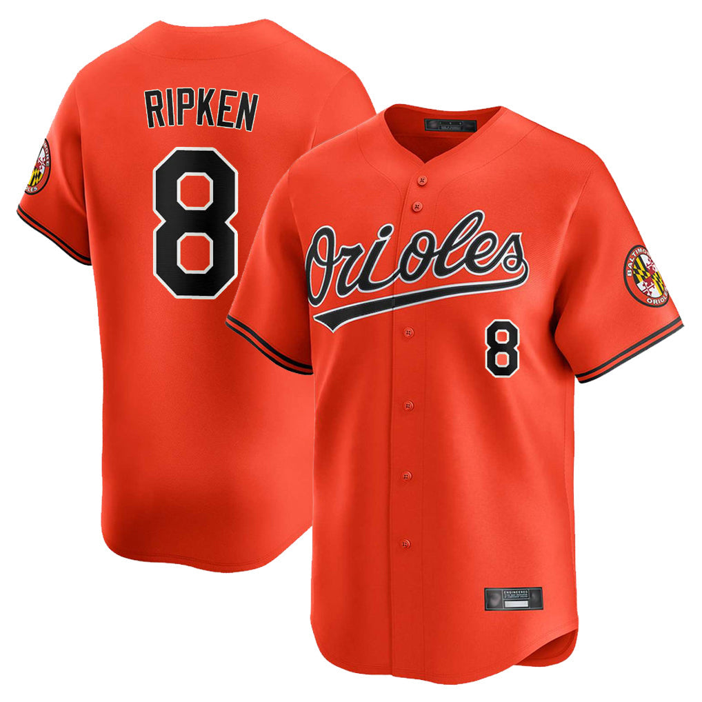 Kooe B.Orioles #8 Cal Ripken Player Orange Limited Home Game Stitched Jerseys