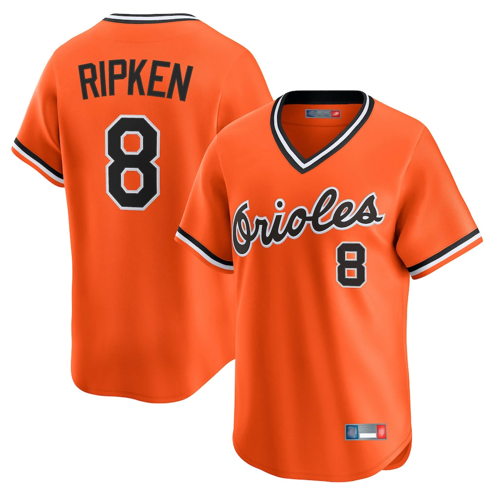 Kooe B.Orioles #8 Cal Ripken Player Orange T-shirt Limited Home Game Stitched Jerseys