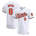 Kooe B.Orioles #8 Cal Ripken Player White Limited Elite Home Game Stitched Jerseys